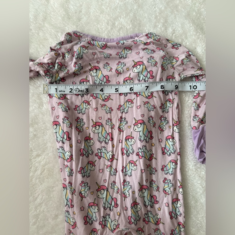6-9month Bamboo unicorn Purple Kids One Piece Pajama - Picture 5 of 5
